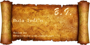 Bula Iván névjegykártya