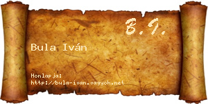 Bula Iván névjegykártya